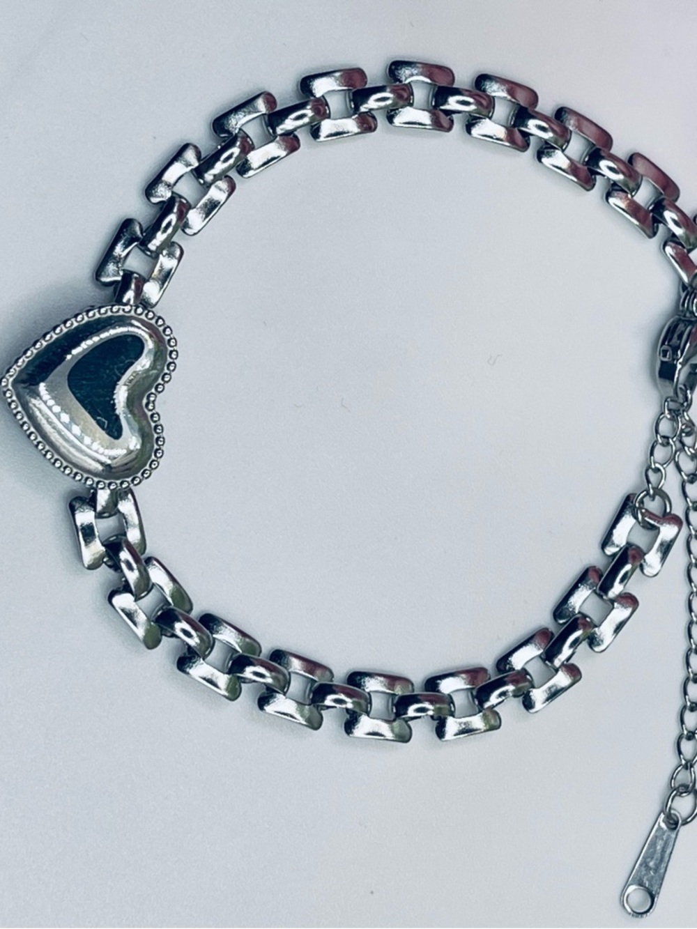 Sterling Silver Heart Link Bracelet - Women's Jewelry